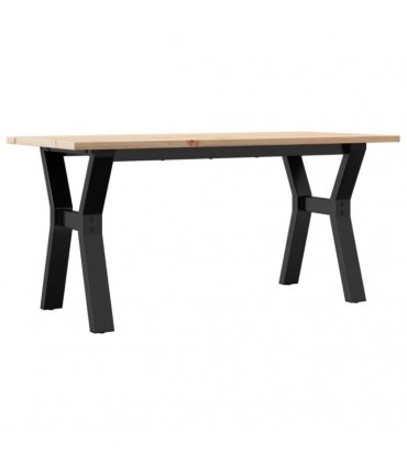 vidaXL Coffee Table Y-Frame 100x50x45 cm Solid Wood Pine and Steel