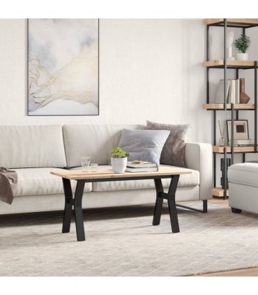 vidaXL Coffee Table Y-Frame 100x50x45 cm Solid Wood Pine and Steel