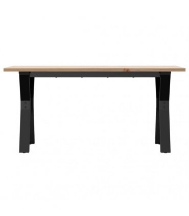 vidaXL Coffee Table Y-Frame 100x50x45 cm Solid Wood Pine and Steel