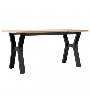 vidaXL Coffee Table Y-Frame 100x50x45 cm Solid Wood Pine and Steel