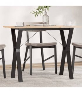 vidaXL Dining Table Y-Frame 100x50x75 cm Solid Wood Pine and Steel