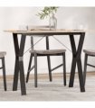 vidaXL Dining Table Y-Frame 100x50x75 cm Solid Wood Pine and Steel