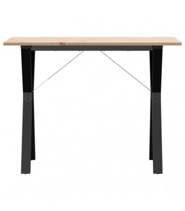 vidaXL Dining Table Y-Frame 100x50x75 cm Solid Wood Pine and Steel