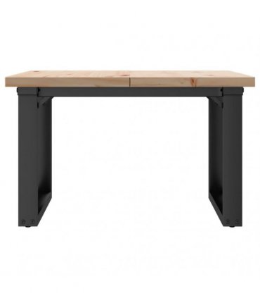 vidaXL Coffee Table O-Frame 70x70x40,5 cm Solid Wood Pine and Steel