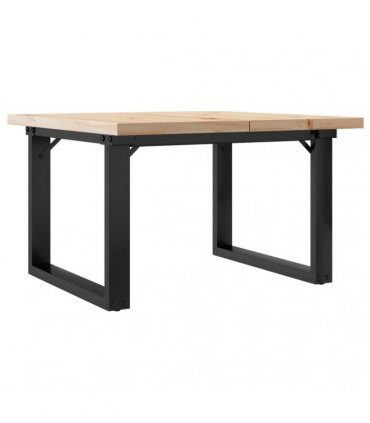 vidaXL Coffee Table O-Frame 70x70x40,5 cm Solid Wood Pine and Steel