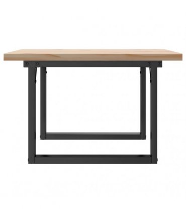 vidaXL Coffee Table O-Frame 70x70x40,5 cm Solid Wood Pine and Steel