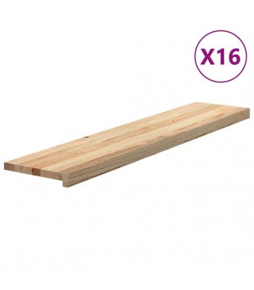 vidaXL Stair Treads 16 pcs Untreated 120x30x2 cm Solid Wood Oak