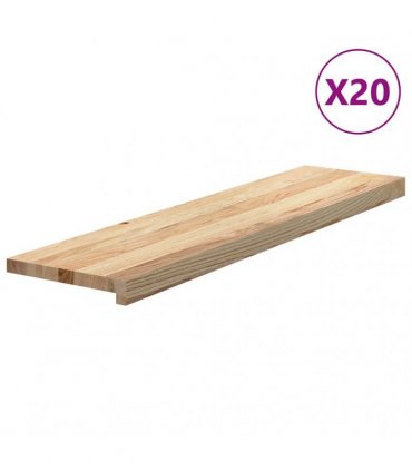 vidaXL Stair Treads 20 pcs Untreated 100x25x2 cm Solid Wood Oak