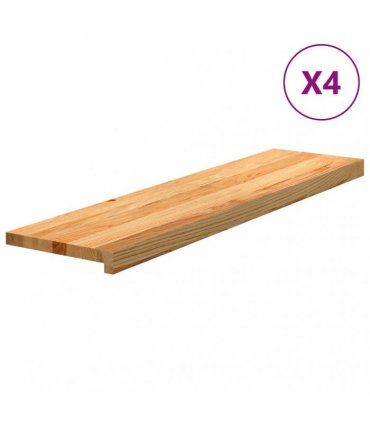vidaXL Stair Treads 4 pcs Light Brown 100x25x2 cm Solid Wood Oak