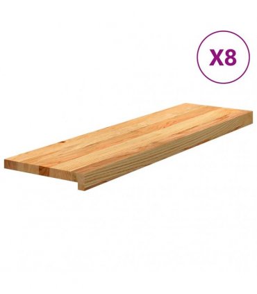 vidaXL Stair Treads 8 pcs Light Brown 90x25x2 cm Solid Wood Oak