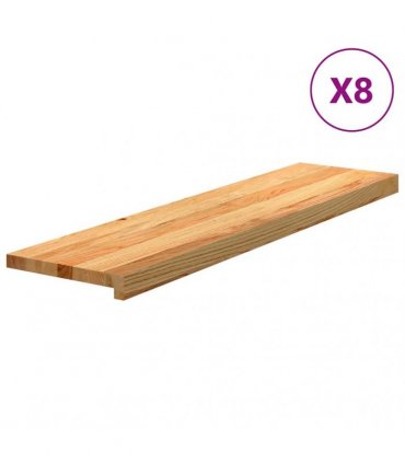 vidaXL Stair Treads 8 pcs Light Brown 100x30x2 cm Solid Wood Oak