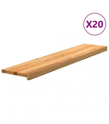 vidaXL Stair Treads 20 pcs Light Brown 120x25x2 cm Solid Wood Oak