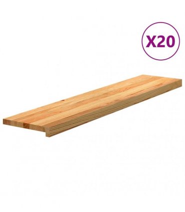 vidaXL Stair Treads 20 pcs Light Brown 120x30x2 cm Solid Wood Oak