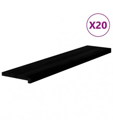 vidaXL Stair Treads 20 pcs Brown Black 120x30x2 cm Solid Wood Oak