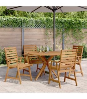 vidaXL 5 Piece Garden Dining Set Solid Wood Acacia