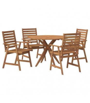 vidaXL 5 Piece Garden Dining Set Solid Wood Acacia