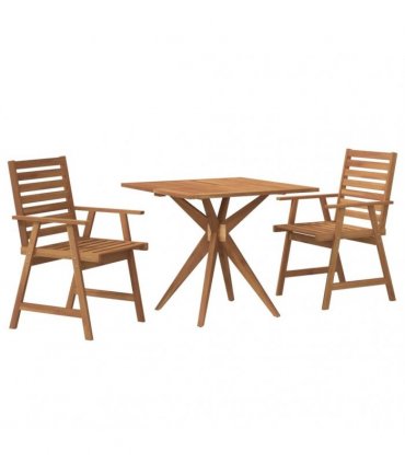 vidaXL 3 Piece Garden Dining Set Solid Wood Acacia