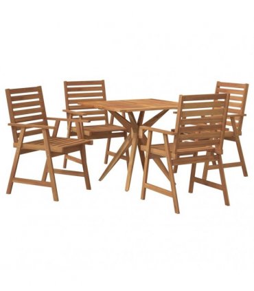 vidaXL 5 Piece Garden Dining Set Solid Wood Acacia