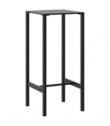 vidaXL 3 Piece Garden Bar Set Black Powder-coated Steel