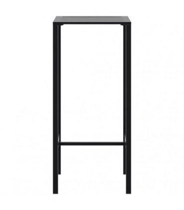 vidaXL 3 Piece Garden Bar Set Black Powder-coated Steel