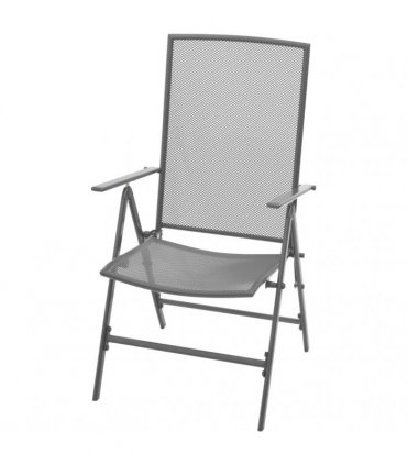 vidaXL Reclining Garden Chair Set 3 pcs Anthracite Powder-coated Steel