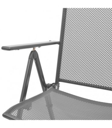 vidaXL Reclining Garden Chair Set 3 pcs Anthracite Powder-coated Steel