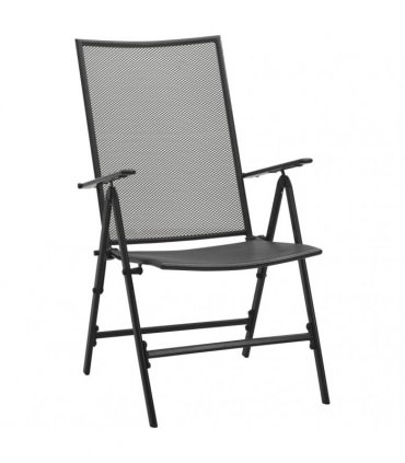 vidaXL Reclining Garden Chair Set 7 pcs Anthracite Powder-coated Steel