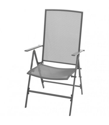 vidaXL Reclining Garden Chair Set 7 pcs Anthracite Powder-coated Steel