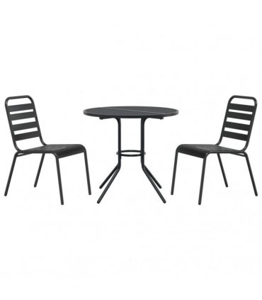vidaXL Stackable Garden Chair Set 3 pcs Anthracite Powder-coated Steel