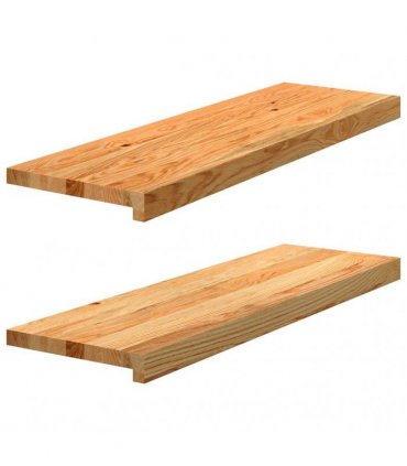 vidaXL Stair Treads 2 pcs Light Brown 80x30x2 cm Solid Wood Oak