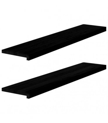vidaXL Stair Treads 2 pcs Brown Black 120x25x2 cm Solid Wood Oak