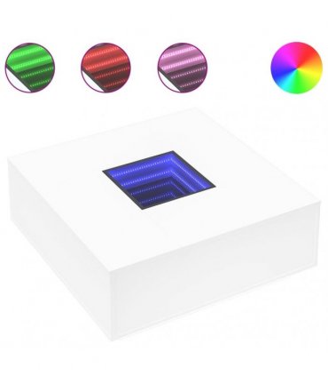 vidaXL Coffee Table with Infinity LED White 100x100x40 cm