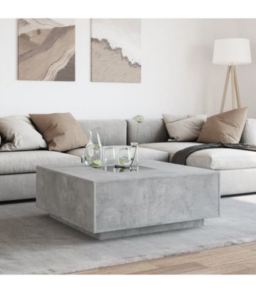 vidaXL Coffee Table with Infinity LED Concrete Grey 100x100x40 cm