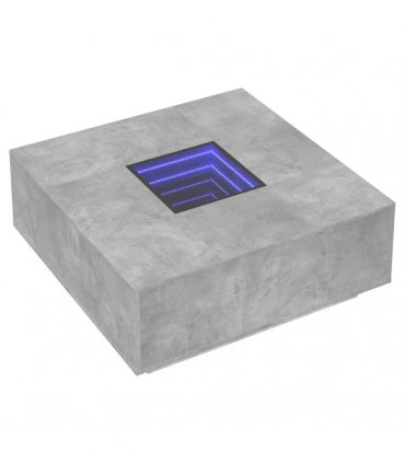vidaXL Coffee Table with Infinity LED Concrete Grey 100x100x40 cm