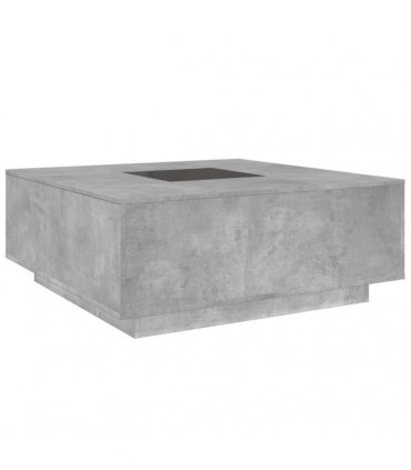 vidaXL Coffee Table with Infinity LED Concrete Grey 100x100x40 cm