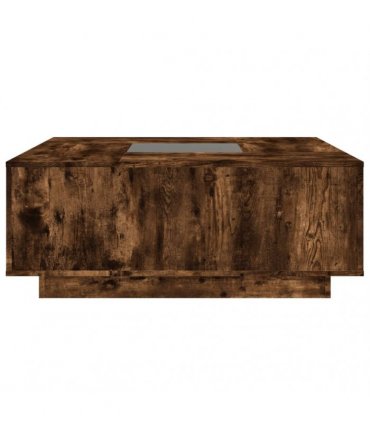 vidaXL Coffee Table with Infinity LED Smoked Oak 100x100x40 cm