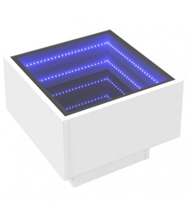 vidaXL Bedside Table with Infinity LED White 40x40x30 cm