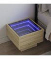 vidaXL Bedside Table with Infinity LED Sonoma Oak 40x40x30 cm