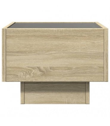 vidaXL Bedside Table with Infinity LED Sonoma Oak 40x40x30 cm