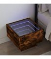 vidaXL Bedside Table with Infinity LED Smoked Oak 40x40x30 cm
