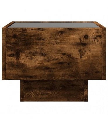 vidaXL Bedside Table with Infinity LED Smoked Oak 40x40x30 cm