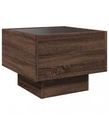 vidaXL Bedside Table with Infinity LED Brown Oak 40x40x30 cm