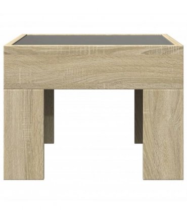 vidaXL Bedside Table with Infinity LED Sonoma Oak 40x40x30 cm