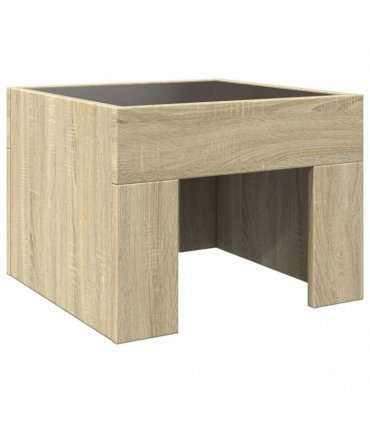 vidaXL Bedside Table with Infinity LED Sonoma Oak 40x40x30 cm