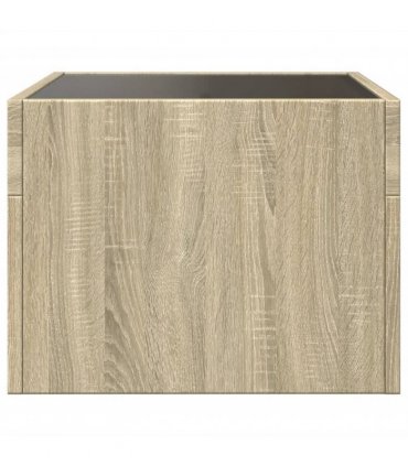 vidaXL Bedside Table with Infinity LED Sonoma Oak 40x40x30 cm