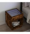 vidaXL Bedside Table with Infinity LED Brown Oak 40x40x50 cm