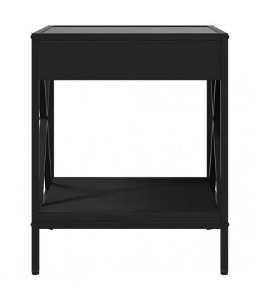 vidaXL Bedside Table with Infinity LED Black 40x40x49 cm
