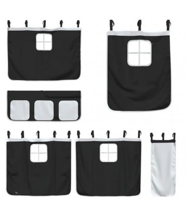 vidaXL Bunk Bed without Mattress with Slide White and Black 90x200 cm
