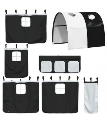 vidaXL Bunk Bed without Mattress with Slide White and Black 90x200 cm