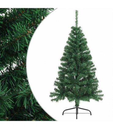 vidaXL Artificial Half Christmas Tree with Stand Green 120 cm PVC